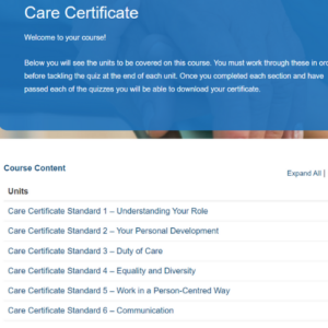 Care Certificate Unit Overview